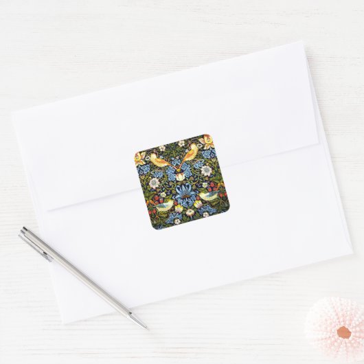 William Morris, aardbeiendief, Vierkante Sticker (Envelop)
