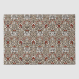 William Morris Aardse Bruine Bloemige Behang Tissuepapier