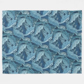 William Morris  Acanthus Blauw Fleece Deken (Voorkant (Horizontaal))