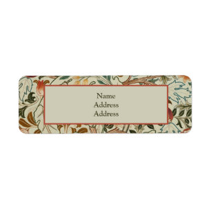 William Morris Acanthus Borduurwerk Bloemen Patroo Etiket