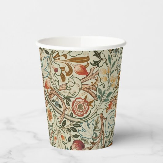 William Morris Acanthus Borduurwerk Bloemen Patroo Papieren Bekers (Links)