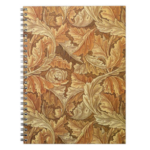 William Morris Acanthus Brown Autumn Leaves Notitieboek