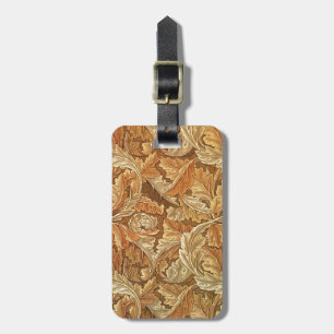 William Morris Acanthus Bruin Herfstbladeren Bagagelabel