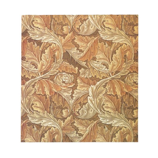 William Morris Acanthus Bruin Herfstbladeren Notitieblok (Voorkant)