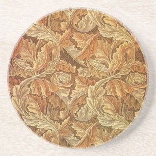 William Morris Acanthus Bruin Herfstbladeren Zandsteen Onderzetter