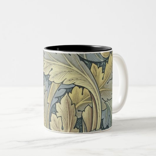 William Morris Acanthus laat Floral Art Nouveau Tweekleurige Koffiemok (Voorkant rechts)