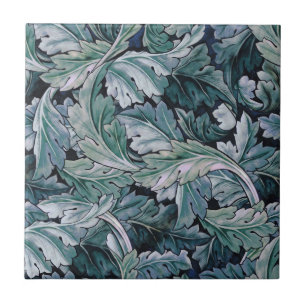 William Morris Acanthus Leaf Blau Vintage Patroon Tegeltje