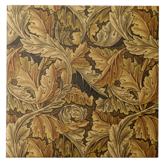 William Morris Acanthus Leaf in Brown Tegeltje (Voorkant)