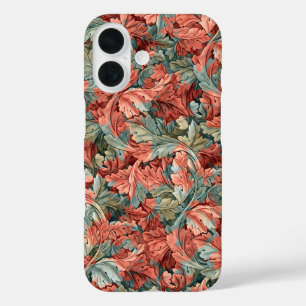 William Morris Acanthus Roest Rood Salie Groen iPhone 16 Hoesje