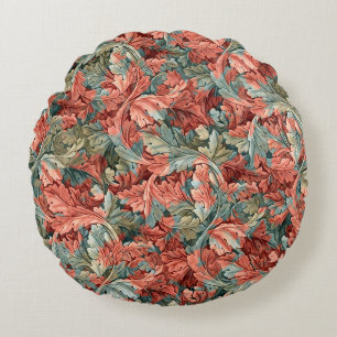William Morris Acanthus Roest Rood Salie Groen Rond Kussen