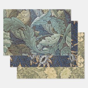 William Morris Acanthus Sage Bloemen Plantaardige Inpakpapier Vel