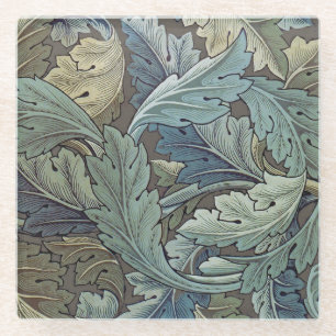William Morris Acanthus Salie Bloem Florale Botani Glazen Onderzetter