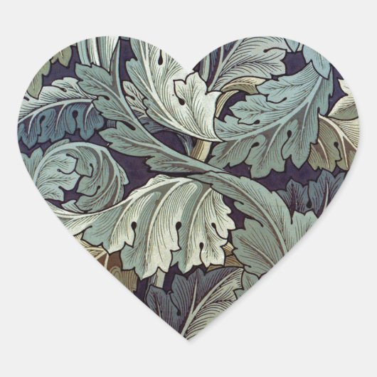 William Morris Acanthus Wallpaper Leaves Hart Sticker (Voorkant)