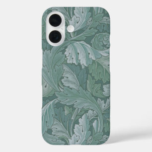 William Morris Acanthusblad Tealblauw Patroon iPhone 16 Hoesje