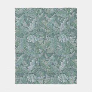 William Morris Acanthusblad Tealblauw Patroon Fleece Deken
