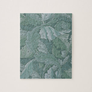 William Morris Acanthusblad Tealblauw Patroon Legpuzzel