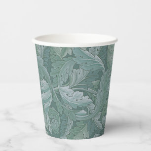 William Morris Acanthusblad Tealblauw Patroon Papieren Bekers