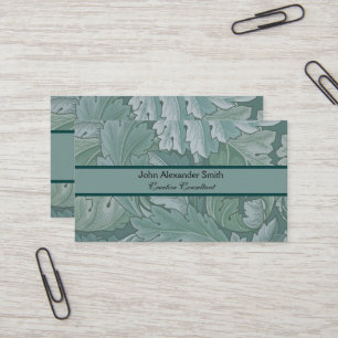 William Morris Acanthusblad Tealblauw Patroon Visitekaartje