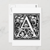 William Morris Alphabet "A" Briefkaart (Voorkant / Achterkant)