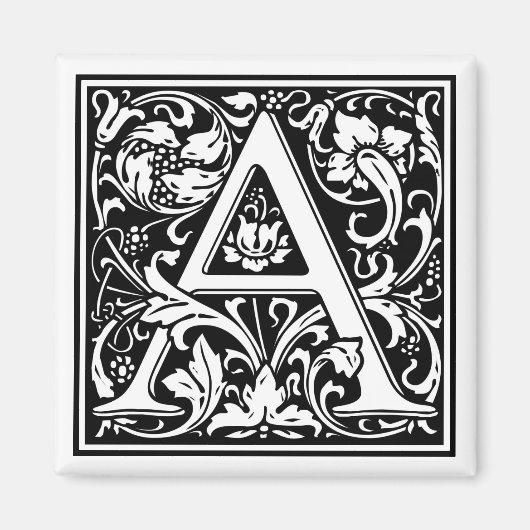 William Morris Alphabet "A" Magneet (Voorkant)