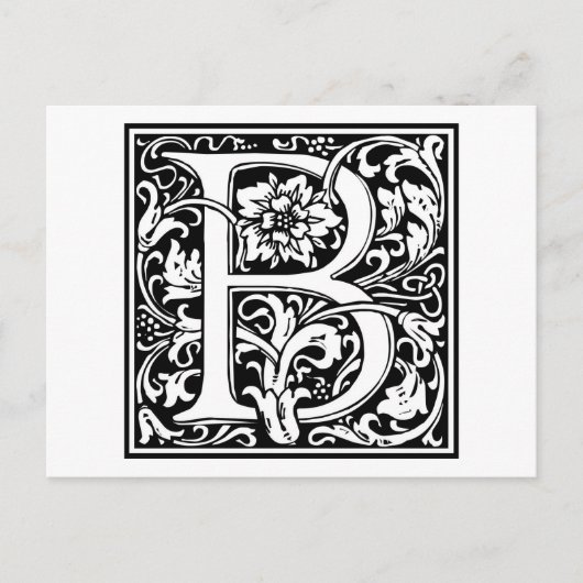 William Morris Alphabet "B" Briefkaart (Voorkant)