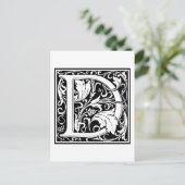 William Morris Alphabet "D" Briefkaart (Staand voorkant)