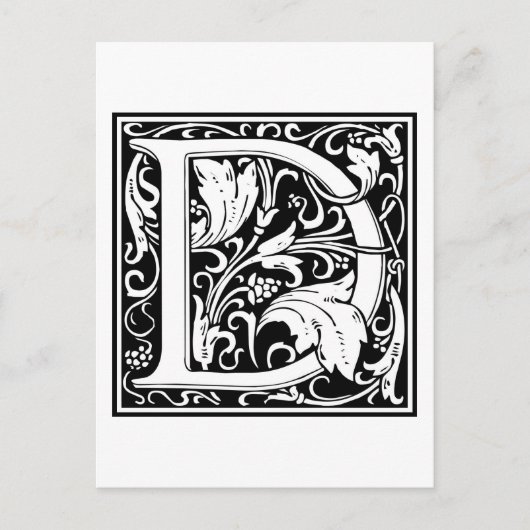 William Morris Alphabet "D" Briefkaart (Voorkant)