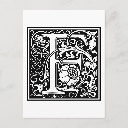 William Morris Alphabet "F" Briefkaart (Voorkant)