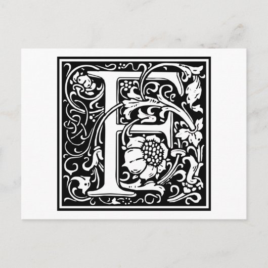 William Morris Alphabet "F" Briefkaart (Voorkant)