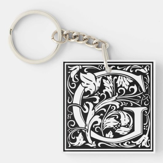 William Morris Alphabet "G" Sleutelhanger (voorkant)
