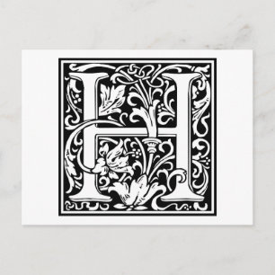 William Morris Alphabet "H" Briefkaart