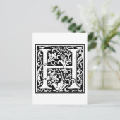 William Morris Alphabet "H" Briefkaart (Staand voorkant)