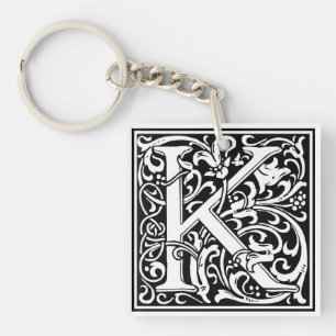 William Morris Alphabet "K" Sleutelhanger