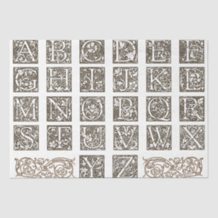 William Morris Alphabet Letters  Decoupage Tissuepapier