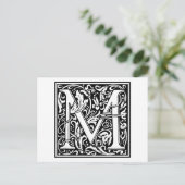 William Morris Alphabet "M" Briefkaart (Staand voorkant)