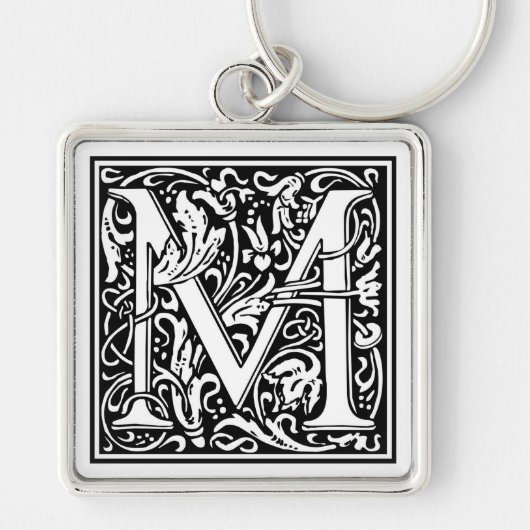 William Morris Alphabet "M" Sleutelhanger (Voorkant)