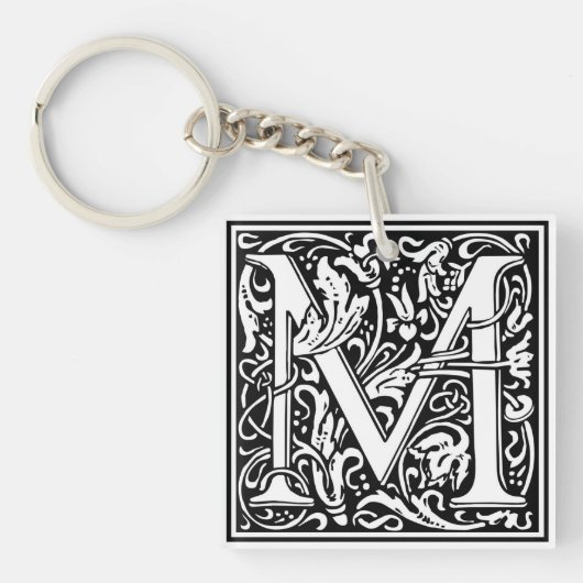 William Morris Alphabet "M" Sleutelhanger (voorkant)