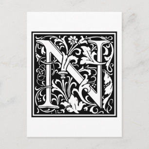William Morris Alphabet "N" Briefkaart