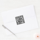William Morris Alphabet "Q" Vierkante Sticker (Envelop)