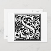 William Morris Alphabet "S" Briefkaart (Voorkant / Achterkant)