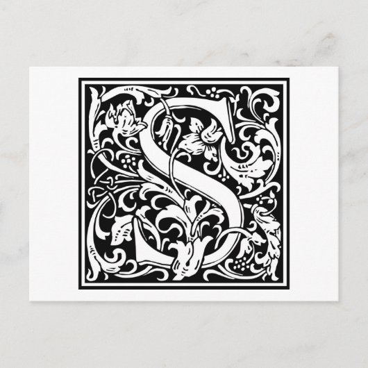 William Morris Alphabet "S" Briefkaart (Voorkant)