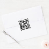 William Morris Alphabet "S" Vierkante Sticker (Envelop)