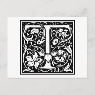 William Morris Alphabet "T" Briefkaart