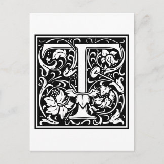 William Morris Alphabet "T" Briefkaart