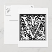 William Morris Alphabet "V" Briefkaart (Voorkant / Achterkant)
