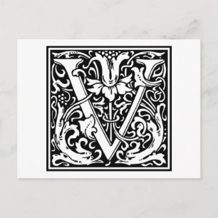 William Morris Alphabet "V" Briefkaart
