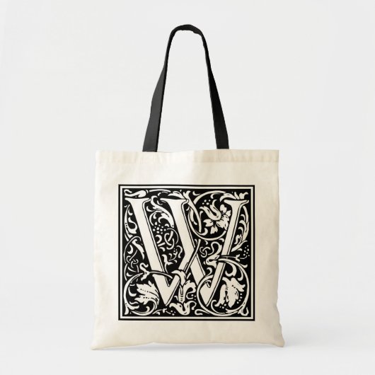 William Morris Alphabet "W" Tote Bag (Voorkant)