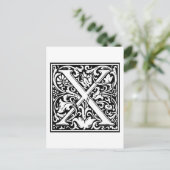 William Morris Alphabet "X" Briefkaart (Staand voorkant)