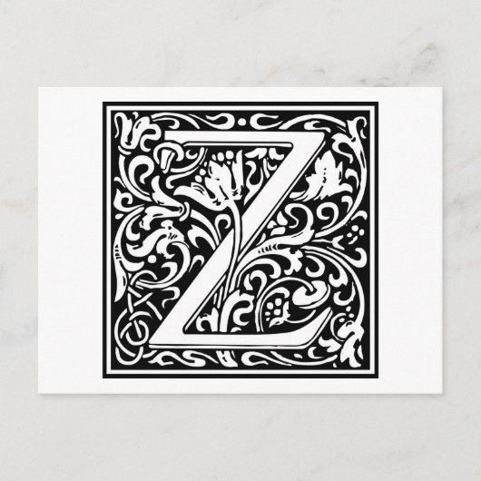William Morris Alphabet "Z" Briefkaart (Voorkant)
