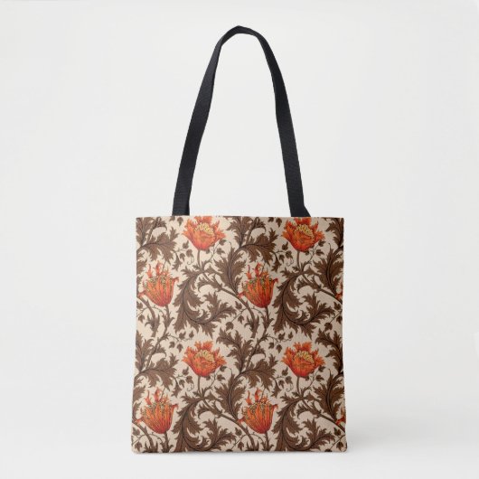 William Morris Anemone, Beige, Brown en Rust Draagtas (Voorkant)